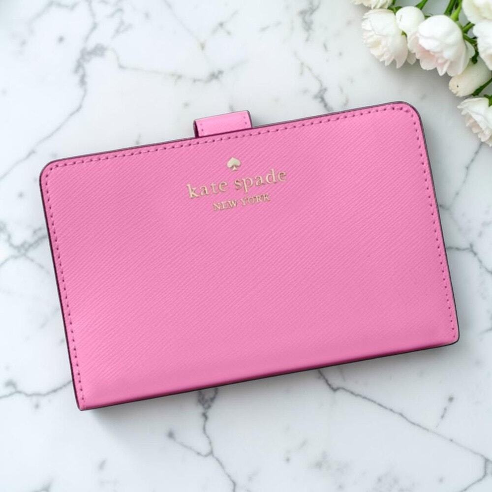 Kate Spade Madison Medium Bifold Wallet in Surf Pink Leather KC580